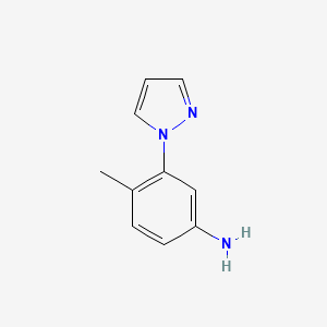 molecular formula C10H11N3 B11718622 4-methyl-3-(1H-pyrazol-1-yl)aniline 