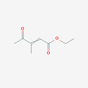 molecular formula C8H12O3 B11718636 ethyl 3-methyl-4-oxopent-2-enoate 