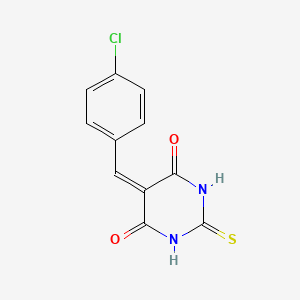 molecular formula C11H7ClN2O2S B11718646 5-(4-Chloro-benzylidene)-2-thioxo-dihydro-pyrimidine-4,6-dione CAS No. 27430-13-3