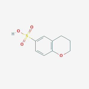 molecular formula C9H10O4S B11718648 3,4-dihydro-2H-1-benzopyran-6-sulfonic acid 