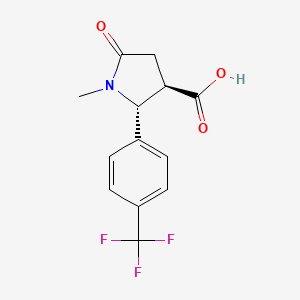 molecular formula C13H12F3NO3 B11718653 (2R,3R)-1-methyl-5-oxo-2-[4-(trifluoromethyl)phenyl]pyrrolidine-3-carboxylic acid 