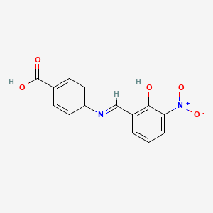 molecular formula C14H10N2O5 B11718663 4-[(2-Hydroxy-3-nitrobenzylidene)amino]benzoic acid 