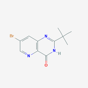 molecular formula C11H12BrN3O B11718665 7-bromo-2-tert-butyl-1H,4H-pyrido[3,2-d]pyrimidin-4-one 