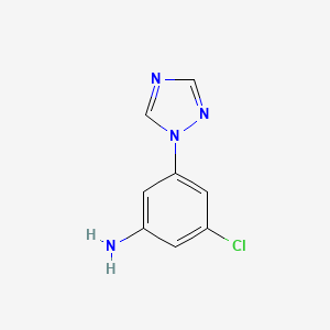 molecular formula C8H7ClN4 B11718694 3-Chloro-5-(1h-1,2,4-triazol-1-yl)aniline 