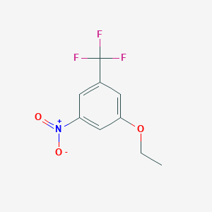 molecular formula C9H8F3NO3 B11718730 1-Ethoxy-3-nitro-5-(trifluoromethyl)benzene 