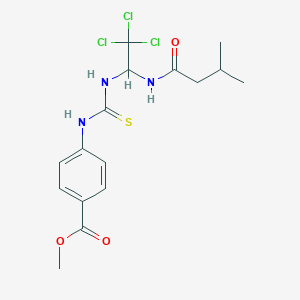 Methyl 4-{[({2,2,2-trichloro-1-[(3-methylbutanoyl)amino]ethyl}amino)carbothioyl]amino}benzoate