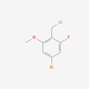 molecular formula C8H7BrClFO B11718854 5-Bromo-2-(chloromethyl)-1-fluoro-3-methoxybenzene 