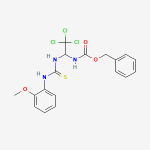 molecular formula C18H18Cl3N3O3S B11718867 Benzyl N-(2,2,2-trichloro-1-{[(2-methoxyphenyl)carbamothioyl]amino}ethyl)carbamate 