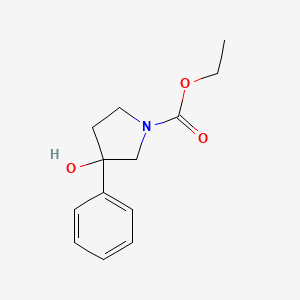 molecular formula C13H17NO3 B11718896 Ethyl 3-hydroxy-3-phenylpyrrolidine-1-carboxylate 