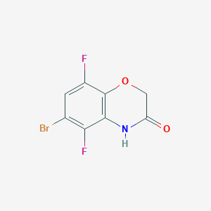 molecular formula C8H4BrF2NO2 B11718908 6-Bromo-5,8-difluoro-2H-benzo[b][1,4]oxazin-3(4H)-one 