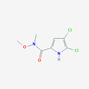 molecular formula C7H8Cl2N2O2 B11718939 4,5-dichloro-N-methoxy-N-methyl-1H-pyrrole-2-carboxamide 