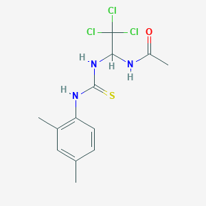 molecular formula C13H16Cl3N3OS B11718945 N-(2,2,2-trichloro-1-{[(2,4-dimethylphenyl)carbamothioyl]amino}ethyl)acetamide 