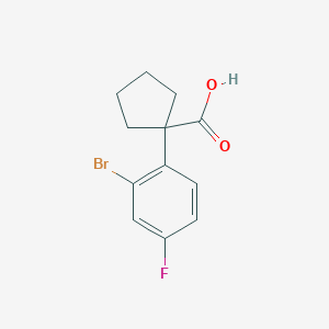 molecular formula C12H12BrFO2 B11718960 1-(2-Bromo-4-fluorophenyl)cyclopentanecarboxylic Acid 