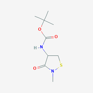 molecular formula C9H16N2O3S B11719049 tert-butyl N-(2-methyl-3-oxo-1,2-thiazolidin-4-yl)carbamate 