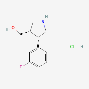 [(3S,4S)-4-(3-fluorophenyl)pyrrolidin-3-yl]methanol hydrochloride