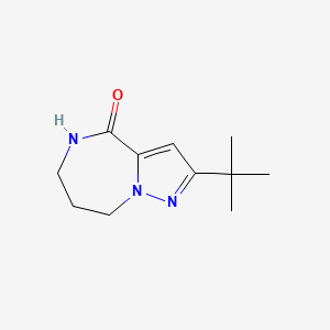 molecular formula C11H17N3O B11719099 2-(tert-Butyl)-5,6,7,8-tetrahydro-4H-pyrazolo[1,5-a][1,4]diazepin-4-one 