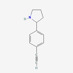 molecular formula C12H13N B11719124 2-(4-Ethynylphenyl)pyrrolidine 