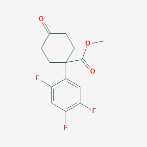 molecular formula C14H13F3O3 B11719140 Methyl 4-Oxo-1-(2,4,5-trifluorophenyl)cyclohexanecarboxylate CAS No. 1385694-46-1