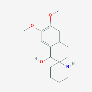 molecular formula C16H23NO3 B11719177 6,7-dimethoxy-3,4-dihydro-1H-spiro[naphthalene-2,2'-piperidin]-1-ol 