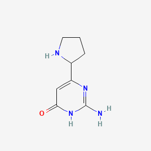 molecular formula C8H12N4O B11719253 2-Amino-6-(pyrrolidin-2-yl)pyrimidin-4-ol 