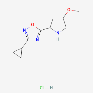 3-Cyclopropyl-5-(4-methoxypyrrolidin-2-yl)-1,2,4-oxadiazole hydrochloride