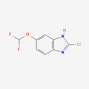 molecular formula C8H5ClF2N2O B11719302 2-Chloro-5-(difluoromethoxy)-1H-benzimidazole 