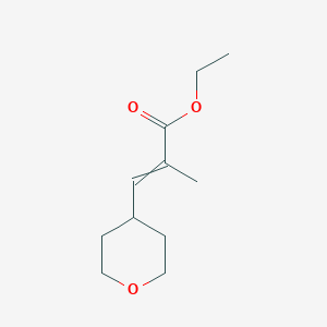 molecular formula C11H18O3 B11719347 ethyl 2-methyl-3-(oxan-4-yl)prop-2-enoate 