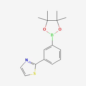 molecular formula C15H18BNO2S B11719409 2-(3-(4,4,5,5-Tetramethyl-1,3,2-dioxaborolan-2-yl)phenyl)thiazole 