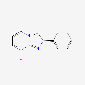 molecular formula C13H11FN2 B11719432 (2R)-8-fluoro-2-phenyl-2,3-dihydroimidazo[1,2-a]pyridine 