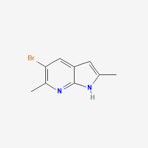 molecular formula C9H9BrN2 B11719537 5-Bromo-2,6-dimethyl-1H-pyrrolo[2,3-B]pyridine 