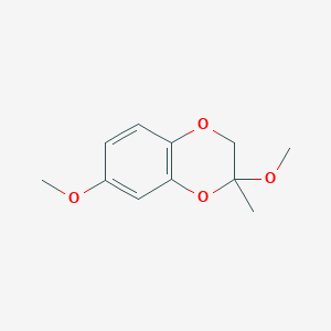 molecular formula C11H14O4 B11719550 2,7-Dimethoxy-2-methyl-2,3-dihydrobenzo[b][1,4]dioxine 