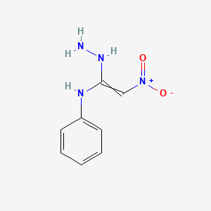 molecular formula C8H10N4O2 B11719551 Benzenamine, N-(1-hydrazino-2-nitroethenyl)- CAS No. 54668-57-4