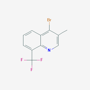 molecular formula C11H7BrF3N B11719702 4-Bromo-3-methyl-8-(trifluoromethyl)quinoline 