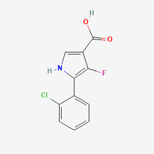 molecular formula C11H7ClFNO2 B11719729 5-(2-Chlorophenyl)-4-fluoro-1H-pyrrole-3-carboxylic acid 