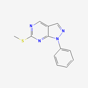 molecular formula C12H10N4S B11719761 6-(Methylthio)-1-phenyl-1H-pyrazolo[3,4-d]pyrimidine 