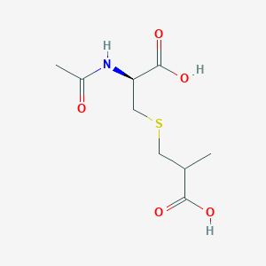 molecular formula C9H15NO5S B11719784 3-[(2S)-2-acetamido-2-carboxyethyl]sulfanyl-2-methylpropanoic acid 