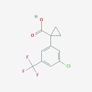 molecular formula C11H8ClF3O2 B11719816 1-[3-Chloro-5-(trifluoromethyl)phenyl]cyclopropanecarboxylic Acid 