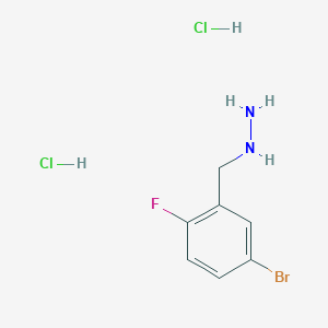 molecular formula C7H10BrCl2FN2 B11719836 (5-Bromo-2-fluorobenzyl)hydrazine dihydrochloride 