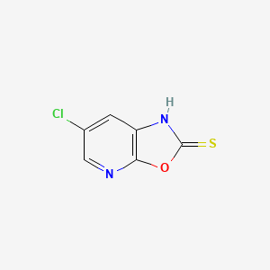 molecular formula C6H3ClN2OS B11719852 6-Chlorooxazolo[5,4-b]pyridine-2(1H)-thione 