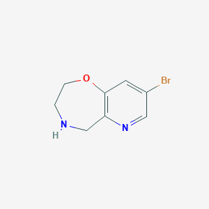 molecular formula C8H9BrN2O B11719875 8-Bromo-2,3,4,5-tetrahydropyrido[2,3-f][1,4]oxazepine 