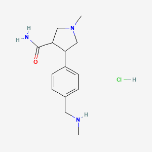 1-Methyl-4-[4-(methylaminomethyl)phenyl]pyrrolidine-3-carboxamide;hydrochloride