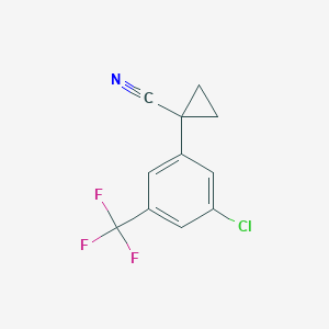 molecular formula C11H7ClF3N B11719992 1-[3-Chloro-5-(trifluoromethyl)phenyl]cyclopropanecarbonitrile 