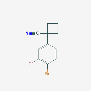 molecular formula C11H9BrFN B11720028 1-(4-Bromo-3-fluorophenyl)cyclobutanecarbonitrile 