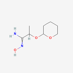 molecular formula C8H16N2O3 B11720045 N'-hydroxy-2-(oxan-2-yloxy)propanimidamide 