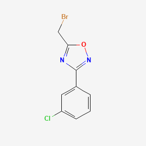 molecular formula C9H6BrClN2O B11720101 5-(Bromomethyl)-3-(3-chlorophenyl)-1,2,4-oxadiazole 