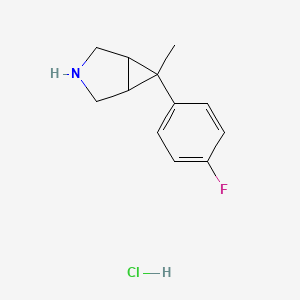 molecular formula C12H15ClFN B11720127 6-(4-Fluorophenyl)-6-methyl-3-azabicyclo[3.1.0]hexane hydrochloride 