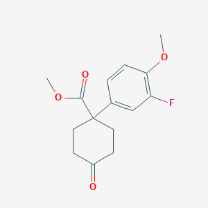 molecular formula C15H17FO4 B11720156 Methyl 1-(3-Fluoro-4-methoxyphenyl)-4-oxocyclohexanecarboxylate CAS No. 1385694-75-6