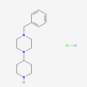 molecular formula C16H26ClN3 B11720179 1-Benzyl-4-(piperidin-4-yl)piperazine hydrochloride 