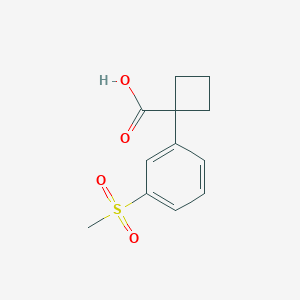 molecular formula C12H14O4S B11720223 1-[3-(Methylsulfonyl)phenyl]cyclobutanecarboxylic Acid 