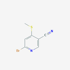 molecular formula C7H5BrN2S B11720407 6-Bromo-4-(methylthio)nicotinonitrile 